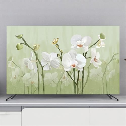 Copertura TV Antipolvere Motivo Fiore 3D Copri Televisore Cover TV TV Protezione TV Universale Elastica Custodia Protettiva TV 49-52inch Phalaenopsis A