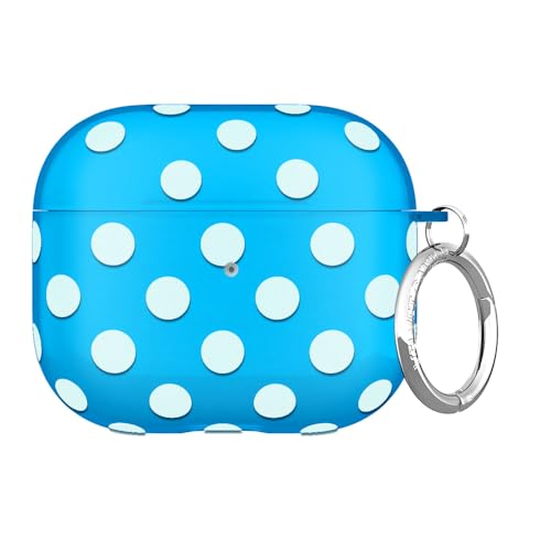 Coque AirPods 3 jolie protection rigide à pois cadeau idéal femme avec mousqueton