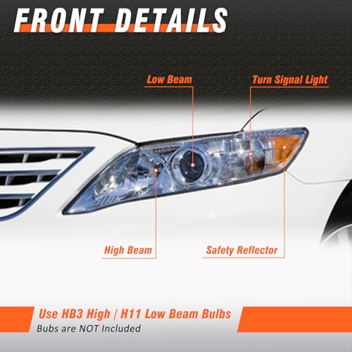 Image of for 2010-2011 Toyota Camry Headlights Chrome Pair