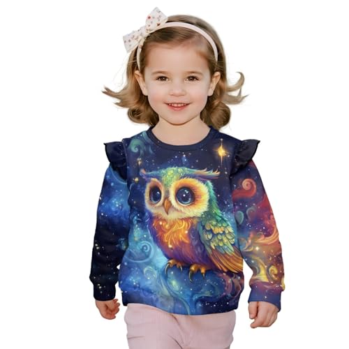 Girls Sweatshirt Toddler Long Sleeve Ruffle Pullover 1-8 Years Tops