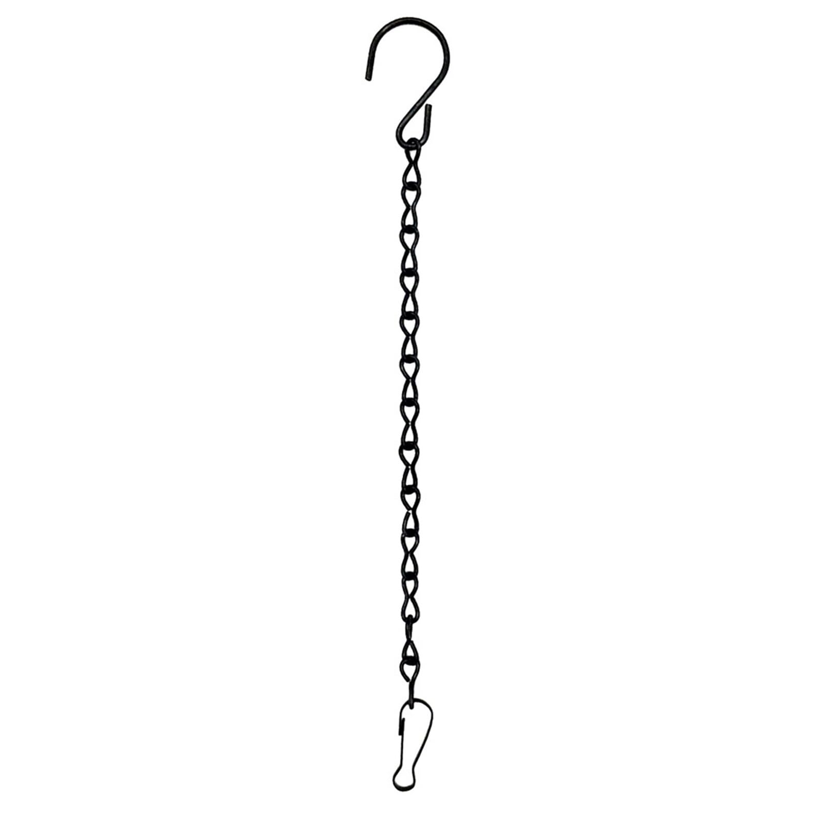 SQQCREATO Hanging Basket Chains Metal Hanging Chain 24/50/90cm Flower Pot Basket Bird Feeders Planters Lanterns Chains Home Garden Hangers(Black-24CM)