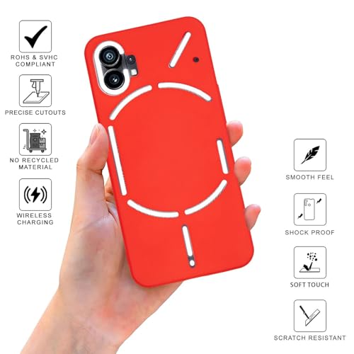 Image of SPRIG Compatible with Nothing (1) Premium FlexTone (TPU) Premium Back Cover Drop Tested Shock Proof Mobile Case for Men, Women, Boys and Girls with Camera Protection (Red)