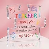 WaaHome Teacher Appreciation Gifts for Women - Best Teacher Graduation Gifts - End of Year Teacher Gift from Students - Appreciation Gifts for Daycare Teachers - Thank You Teacher Paperweight Keepsake