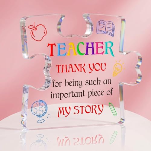 WaaHome Teacher Appreciation Gifts for Women - Best Teacher Graduation Gifts - End of Year Teacher Gift from Students - Appreciation Gifts for Daycare Teachers - Thank You Teacher Paperweight Keepsake