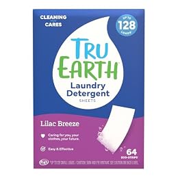 Tru Earth Dry Laundry Detergent, Lilac Breeze, 64 Strips