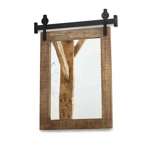 Loberon Spiegel Taylors Island, Materialmix im Industrial Style, Imposante Schienen-Aufhängung, Wohn-Accessoire, Mangoholz, Spiegelglas, Eisen, braun/schwarz Loberon Spiegel Taylors Island, Materialmix im Industrial Style, Imposante Schienen-Aufhängung, Wohn-Accessoire, Mangoholz, Spiegelglas, Eisen, braun/schwarz