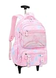 Mochila Escolar De Rodinhas carrinho Juvenil feminina e masculina menino e menina (carrinho, arco iris rosa)