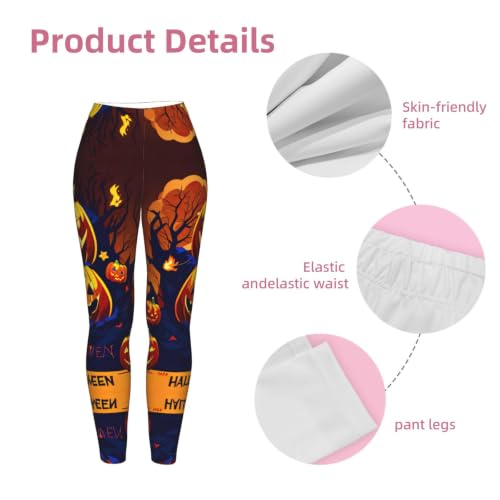 Pantalones de yoga con estampado de calabaza cómodos para el descanso diario de mujer 6