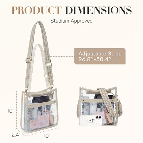 Image of Missnine Clear Crossbody Bags for Women Stadium Approved Clear Purse for Concert Transparent Plastic Bag with Guitar Strap