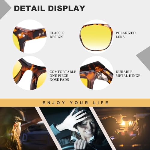 Night Vision Driving Glasses Polarized HD Yellow Tinted Anti Glare Sunglasses for Men and Women4