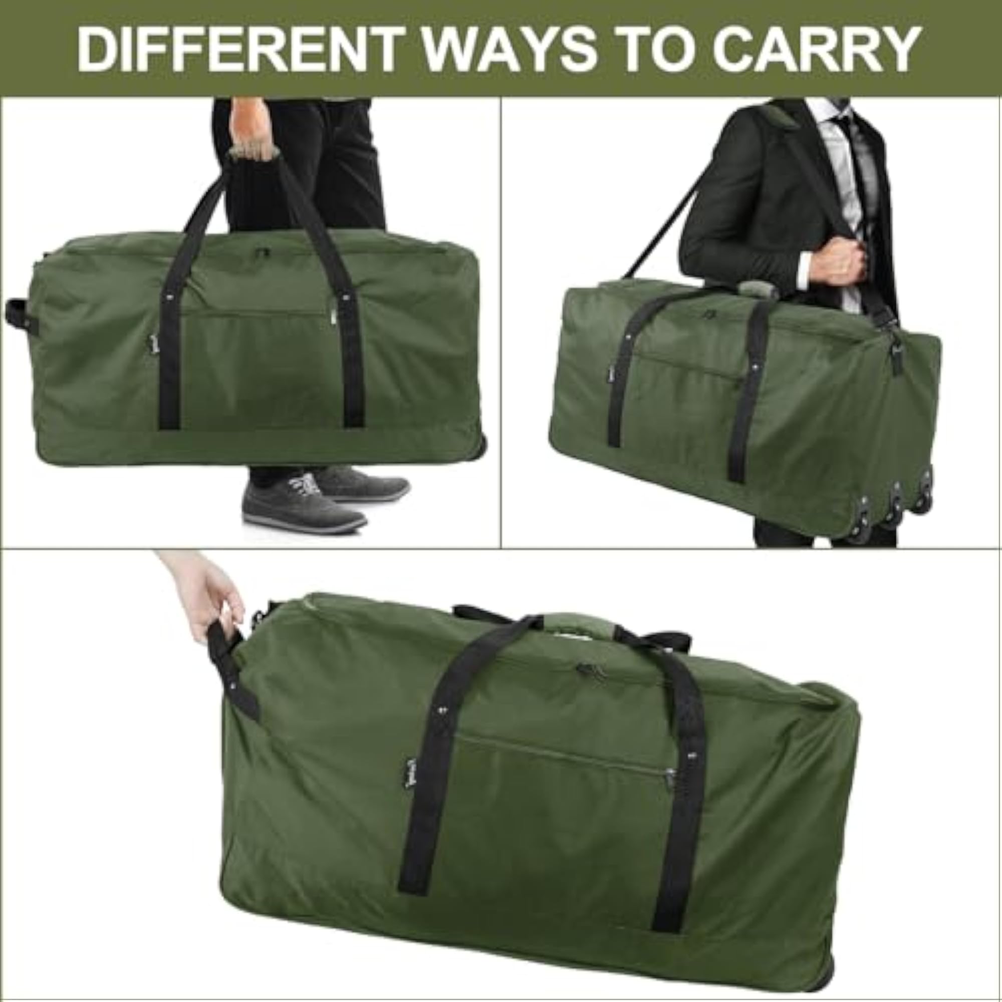 120L Foldable Rolling Duffel Bag