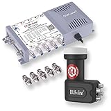 DUR-line DCS 552-16 Unicable-Multischalter mit +Ultra Quattro LNB - für 32 Teilnehmer - Made in Germany - 2 x 16 SCR/DCSS User Bands - kaskadierbar [Digital, HDTV, FullHD, 4K, UHD]
