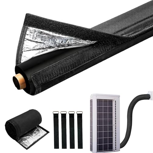 3-Layer HVAC Copper Pipe Insulation Wrap, HVAC Copper Pipe Protect, AC Line Insulation Wrap Outdoor, Outside Pipe Cover, 72 x 10.2 inches, Black
