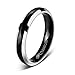 SOMEN TUNGSTEN 4mm Titanium Rings for Men Women Black Dome Two Tone Polish Wedding Band Size 8.5