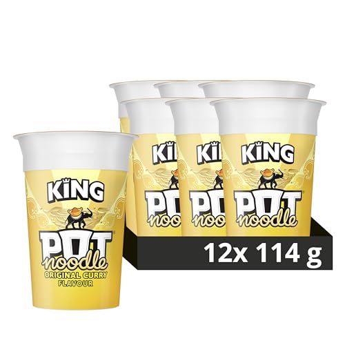 Pot Noodle Original Curry King Pot Noodle instant vegetarian snack quick to make noodles 12x 114 g