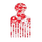 Hair Picks for Women 4.8'' Wide Tooth Comb for Curls Detangling Lifting Comb Acetate Combs Hair Styling Tool Men(Red)
