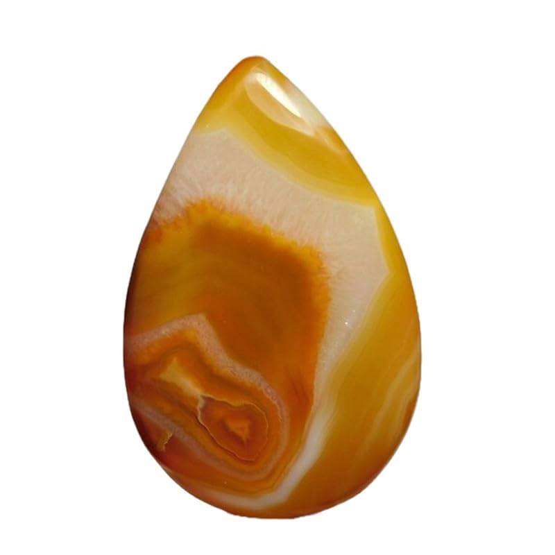 Agate orange naturelle 52x32mm en cabochon pour fabrication de bijoux, bague et collier diy