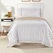 AmazonBasics Light-Weight Microfiber Duvet Cover Set - Twin/Twin XL, Grey Stripe