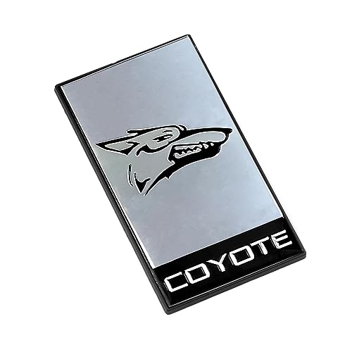 Image of 1PC Coyote Head Logo Fit for Car Body Fender Side Or Rear Trunk Metal Emblem Badge Sticker Decal Exterior Accessories (Silver)