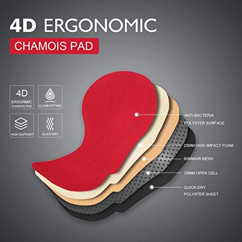 Przewalski Calça de ciclismo masculina com acolchoamento 4D para bicicleta térmica Bib leggings para