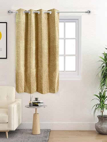 Image of Saral Home Tic tac Chenille Blackout Window Curtains 1pc,Gold. 4x5 Ft