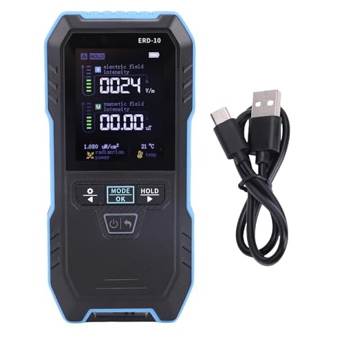 Detector EMF 4 en 1 medidor campo eléctrico magnético y temperatura miniatura 5