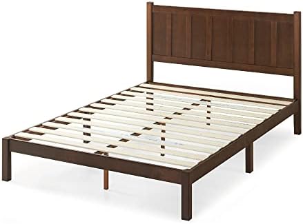 Zinus Adrian Wood Rustic Style Platform Bed with Headboard / No Box Spring Needed / Wood Slat Support, Queen