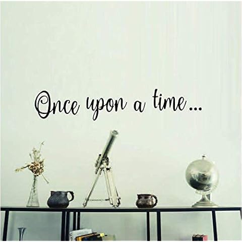 Once Upon A Time Story Time Wall Decal Quote Sticker Letters Pattern Wallpaper Kids Room Baby Bedroom Nursery Home Decor 14X56Cm Cover