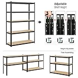 DayPlus Heavy Duty 5 Tier Boltless Garage Shelving Unit Shed Warehouse Workshop Office Storage Shelves Metal Racking, Adjustable - Can be split into 2 smaller Shelf Units | Standard, Black - Image 5