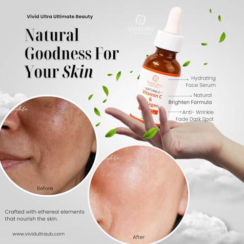 Vivid Ultra Ultimate Beauty Vivid Ultra Vitamin C Serum for Face – Anti-Aging Serum with Hyaluronic Acid, Collagen & Vitamin E – Brightening Dark Spots, Firming Skin, Reducing Wrinkles & Acne Scars – 1 Fl Oz