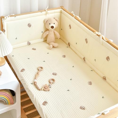 Aocase Cojín Barandilla Cama, Cojín Barandilla de Seguridad para Niños, Protección Integral para Evitar Colisiones,N04,140×28cm