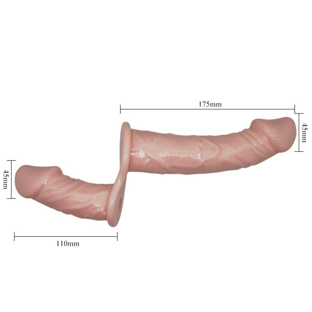 Doppio Vibratore Strapon, Lesbo Strapon Doppio Dildo Indossabile per Donne con Vibrazione, Cintura con Pene Doppio Indossabile per Donne