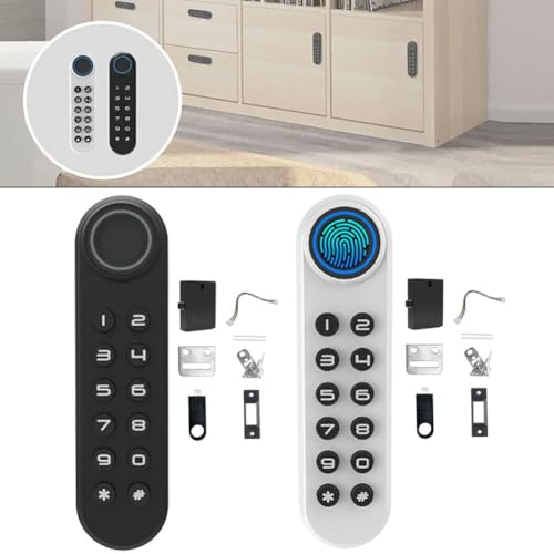 FUBESK Serrure de porte électronique intelligente avec empreinte digitale biométrique et accès par mot de passe, compatible avec entrée de clé pour portes d'entrée de maison