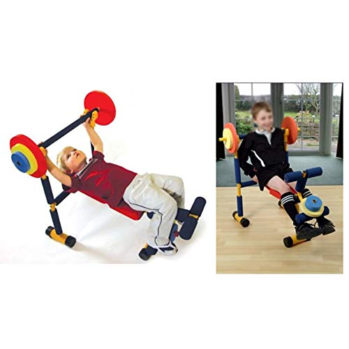 DIDIAN Kids Weight Bench Set,Weight Bench with Barbell,Multi-Functional Bench,Adjustable Ab Sit Up Bench,Bench Press,Children Exercise Equipment