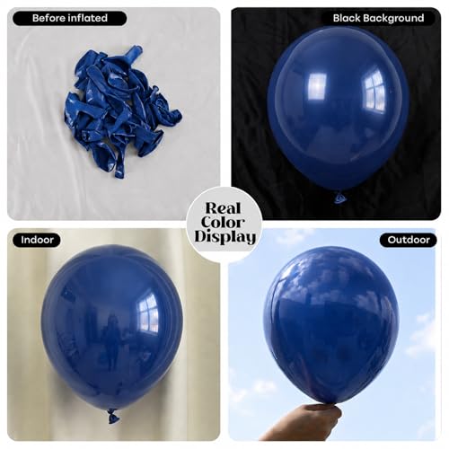 Image of Togvu Navy Blue Balloons, 50Pack 12 Inch Dark Blue Latex Party Balloons for Birthday Graduation Retirement Sports Bachelorette Party Decorations Supplies