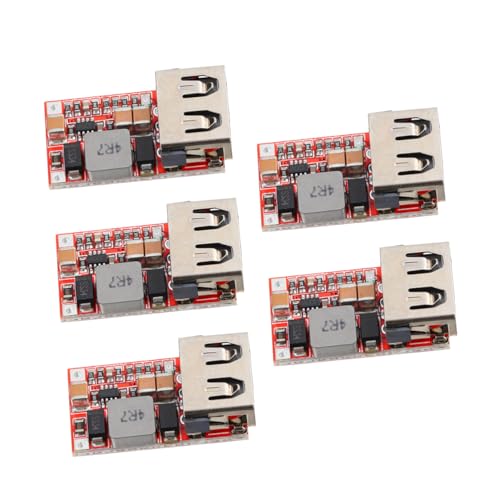 KICHOUSE 5pcs Module Voltage Regulator Module USB Charger Dc to Dc Converter Mobile Chargers Dc-dc Module USB Converter Cell Phone Chargers Adapter Module Voltage Module PCB Red