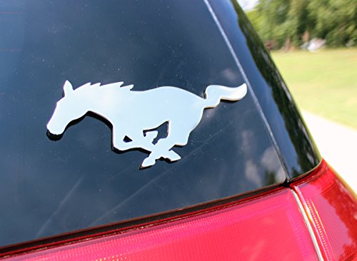 Chroma Graphics 1201 Emblemz Silver 6" X 8" Ford Mustang Logo Stainless Steel Decal #TOP4