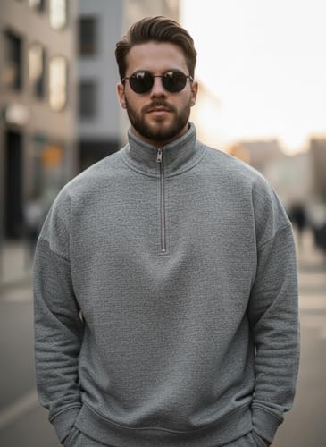 Image of Mack Jonney Solid Half Zipper Track Suit for men | Co-ord Set | Warm Fleece Tracksuit Set | Full Sleeve Sweatshirt