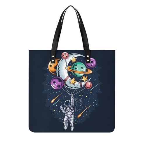 Sac cabas cosmonaute ballon pour femmes grand tote bag de voyage 39x39cm
