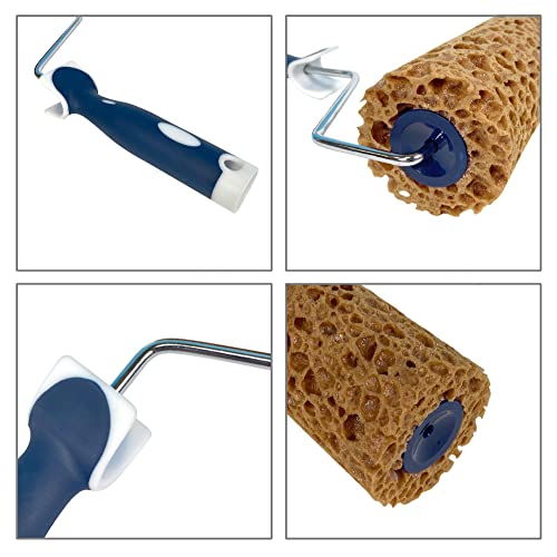 Hanroy Sponge Paint Roller Small 7" for Texture Painting Decorators Brush Tool, Fast and Easy Pattern Art Sponge Roller for Home Wall(M90F)