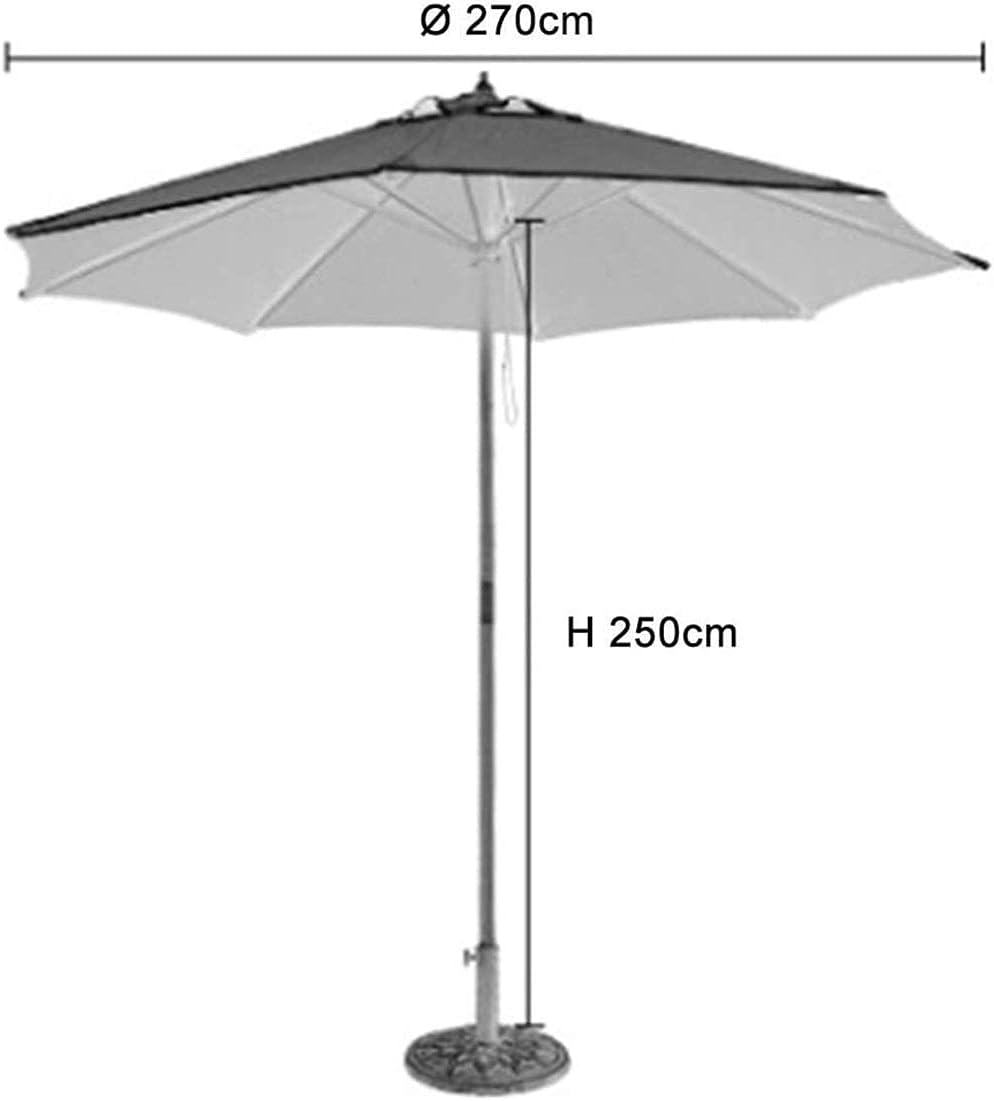 LSLYTQ Patio Umbrella Garden Sun Parasol Umbrella Garden Parasols 2.7M Black Patio Umbrella - Crank and Tilt Umbrellas for Outdoor, Garden, Patio, Deck or Pool Side（Without base） good
