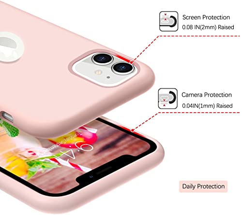 Image of VONZEE Liquid Silicone Soft Back Cover for iPhone 11 Case, Shockproof Slim Camera & Full Body Protection Non Yellowing Cover with Microfiber Lining & Logo Cut (6.1 Inch) -Pink