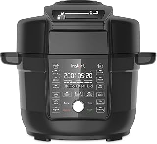 Instant Pot Duo Crisp with Ultimate Lid Air Fryer + Multi-Cooker, Pressure Cooker, Slow Cooker, Steamer, Grill, Sauté pan, Sous Vide-1500W, 6.2L, Black