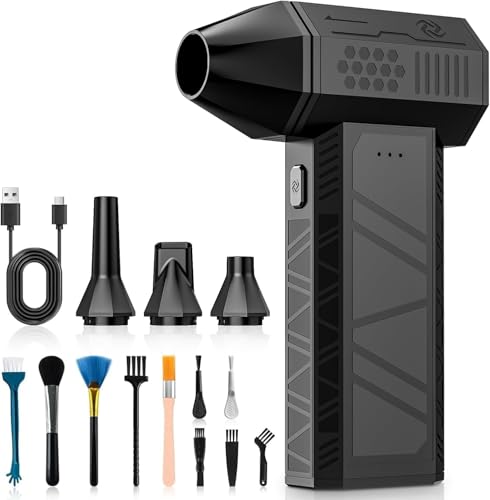 BKXCHA Soplador de Aire Potente, luz LED, 150000 U/min, 3 Velocidades