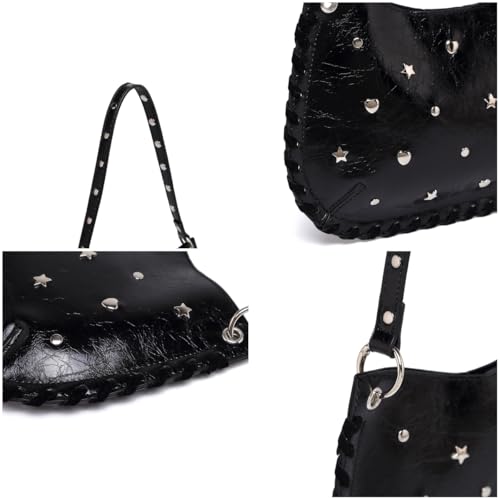 Studded Leather Shoulder Purse Womens Stars and Dots Punk Y2k Crossbody Bag 2000s Hajaruku Trendy Handbag3