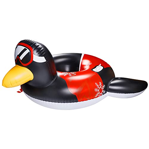 Triumpeek Snow Tubes, Inflatable Snow Sleds Heavy Duty Sledding Snowboard With Handles For Christmas Gift Winter Outdoor Fun (Penguin) #TOP4