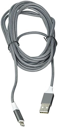 VZZNN hui-51 iPhone Cable, Lightning Cable to USB Charger Nylon Braided Charging Cable Sync Cord for iPhone 7/7 Plus/6/6S Plus/5/iPad - Light Grey - 3 Piece