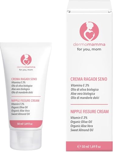 Crema Pezones con Vitamina E 3% y Aceite de Oliva Bio - 50ml | Bálsamo para Grietas del Pezón en Lactancia | Con Aloe Vera, Fórmula Green Sin Perfume y Natural