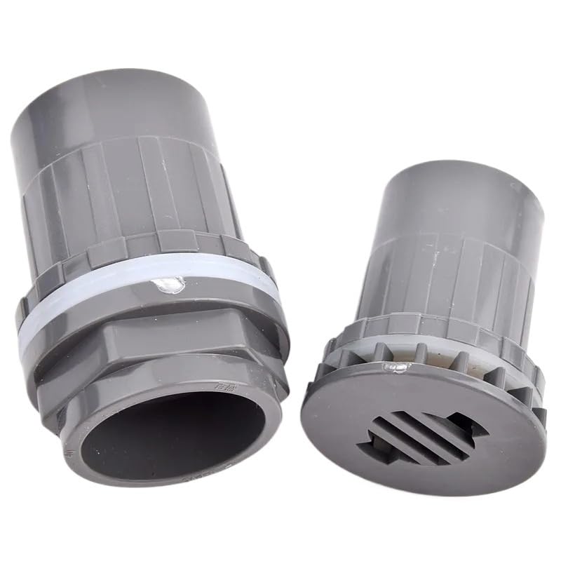 1 connettore di drenaggio diritto per acquario, 20 ~ 50 mm, grigio, per acquario, uscita troppopieno, giunzione per irrigazione da giardino (Style-E (O D), 40 mm (1 pezzo)
