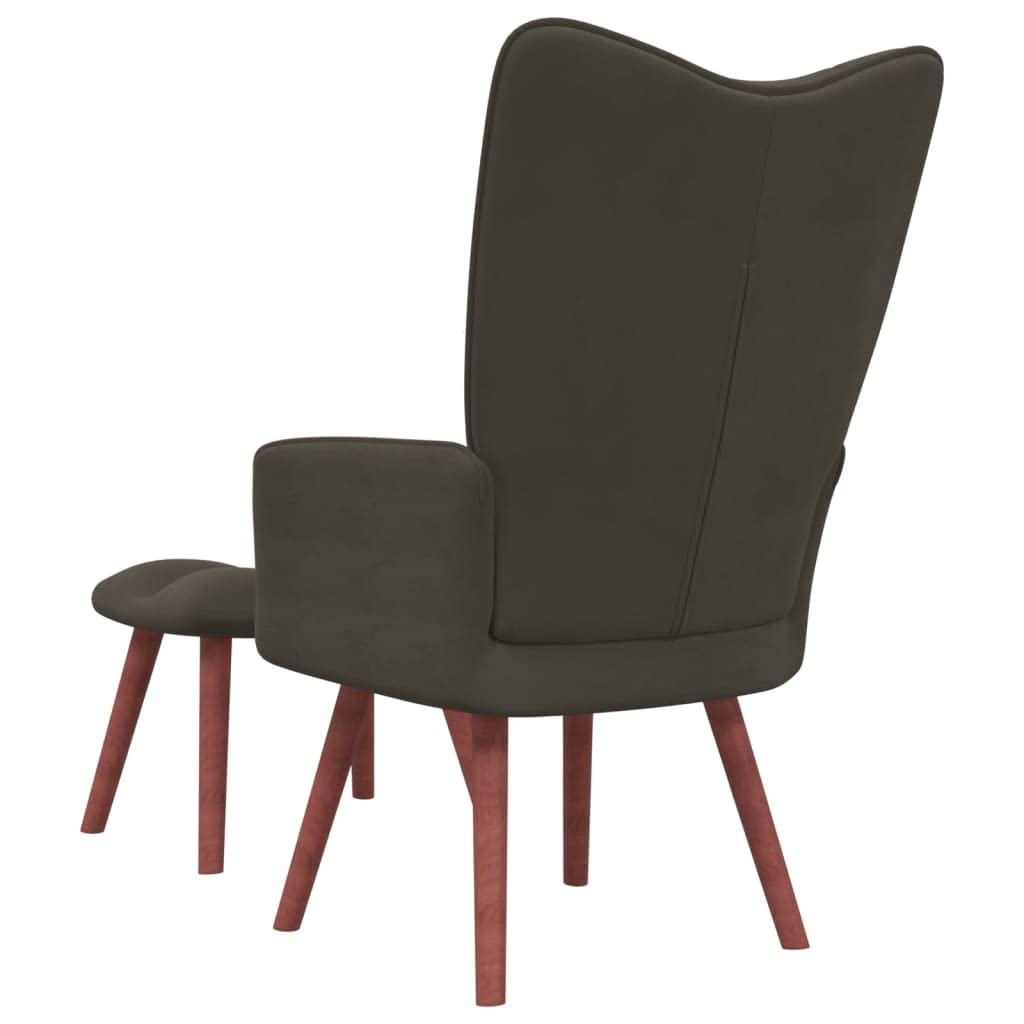 Poltrona Relax con Poggiapiedi Grigio Scuro in Velluto,poltroncine da salotto,poltrona da relax,sedia poltroncina Adatto a clienti, camere da letto